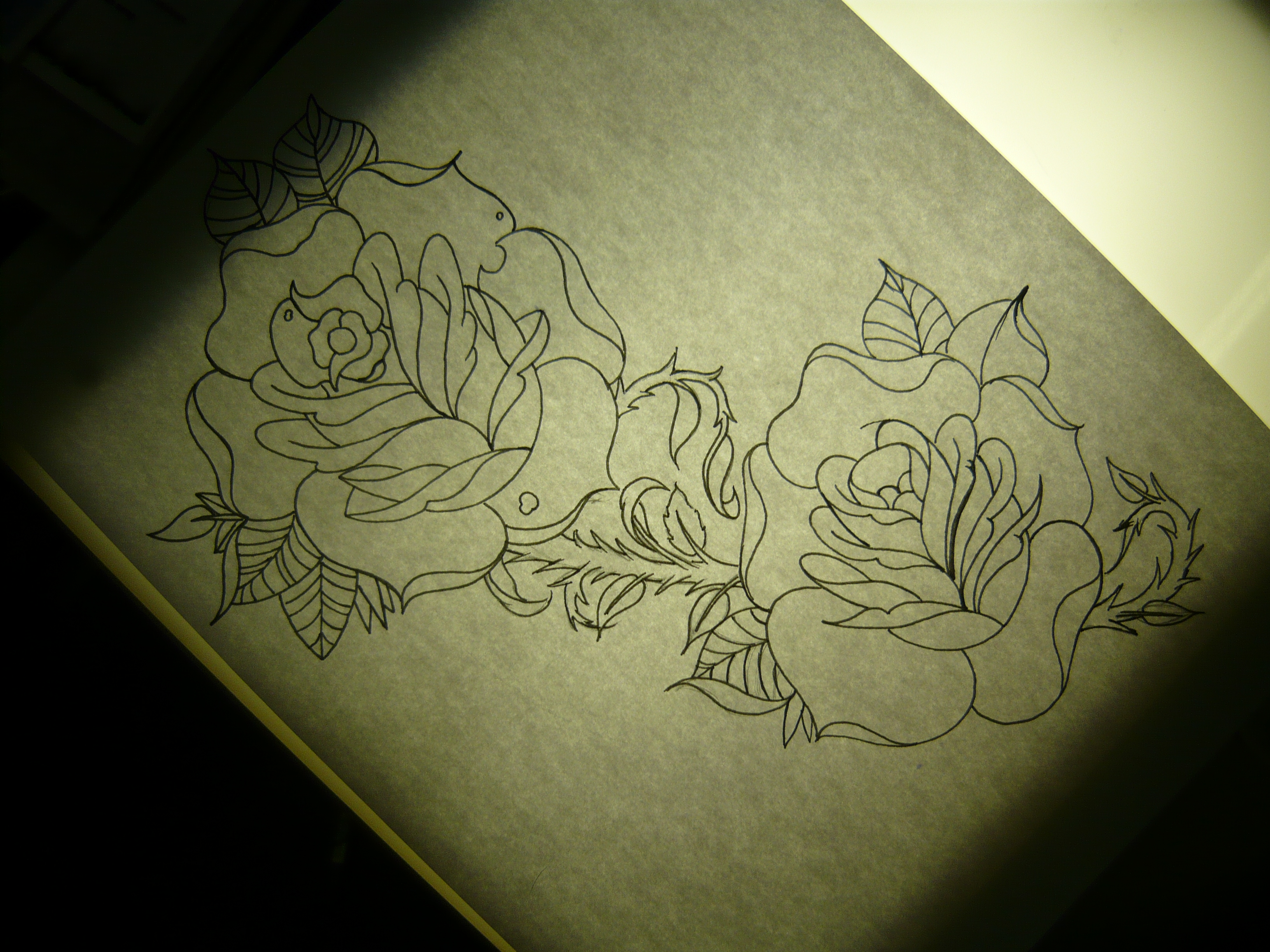 up tattooing the sketch I